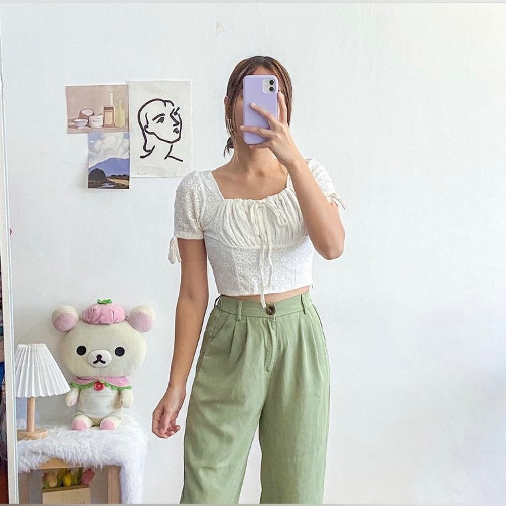 Prettiest Semi Bustier Eyelet Top